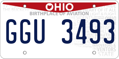 OH license plate GGU3493