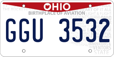 OH license plate GGU3532