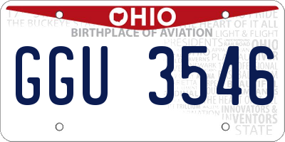 OH license plate GGU3546