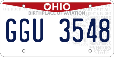 OH license plate GGU3548