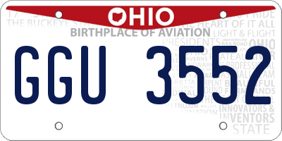 OH license plate GGU3552