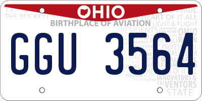OH license plate GGU3564