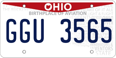 OH license plate GGU3565