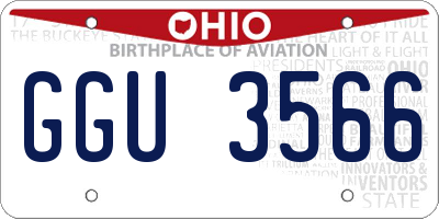 OH license plate GGU3566