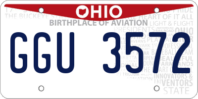 OH license plate GGU3572