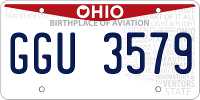 OH license plate GGU3579
