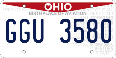 OH license plate GGU3580