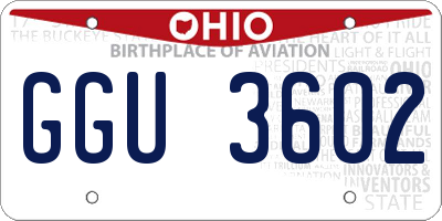 OH license plate GGU3602