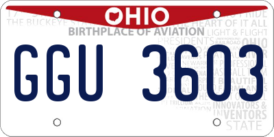OH license plate GGU3603