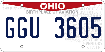 OH license plate GGU3605