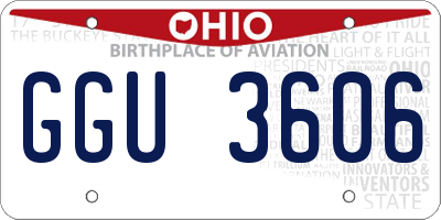 OH license plate GGU3606
