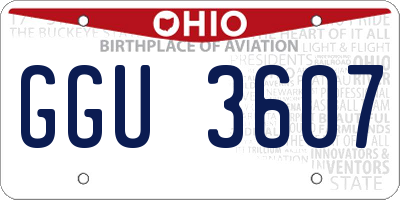 OH license plate GGU3607
