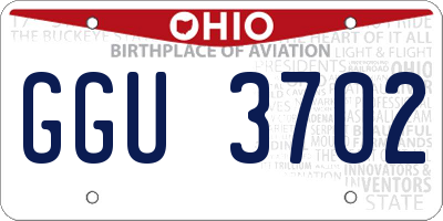 OH license plate GGU3702