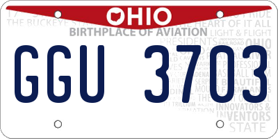 OH license plate GGU3703