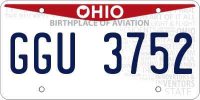OH license plate GGU3752