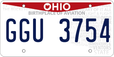 OH license plate GGU3754