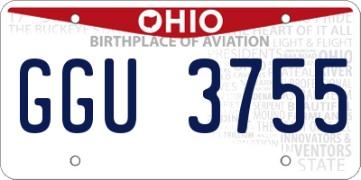 OH license plate GGU3755