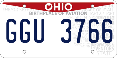 OH license plate GGU3766