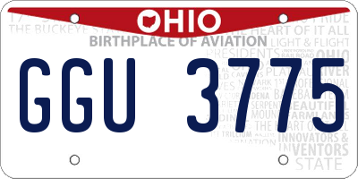 OH license plate GGU3775