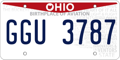 OH license plate GGU3787