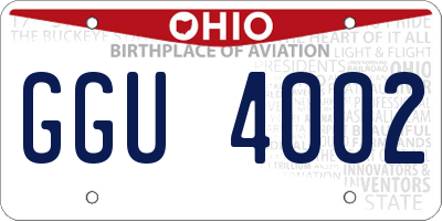 OH license plate GGU4002