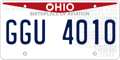 OH license plate GGU4010