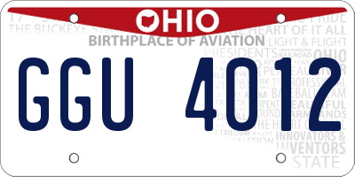 OH license plate GGU4012