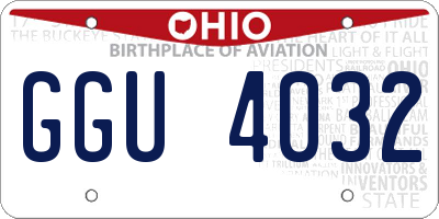 OH license plate GGU4032
