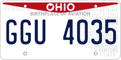 OH license plate GGU4035