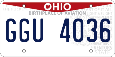 OH license plate GGU4036