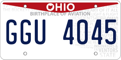 OH license plate GGU4045