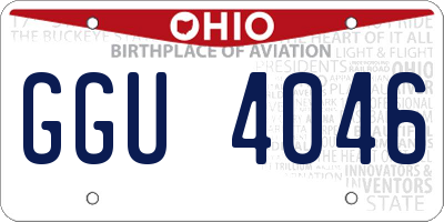 OH license plate GGU4046