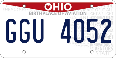 OH license plate GGU4052