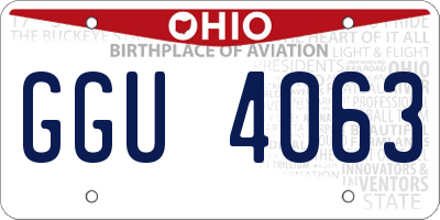 OH license plate GGU4063