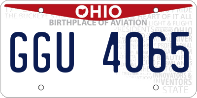 OH license plate GGU4065