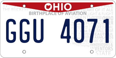 OH license plate GGU4071
