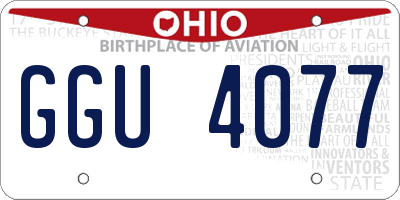OH license plate GGU4077