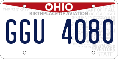 OH license plate GGU4080