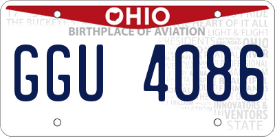 OH license plate GGU4086