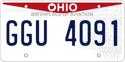 OH license plate GGU4091