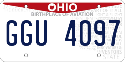 OH license plate GGU4097