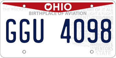 OH license plate GGU4098