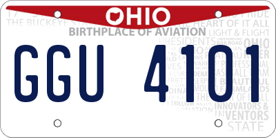 OH license plate GGU4101