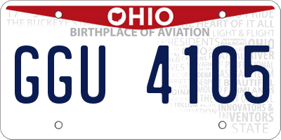 OH license plate GGU4105