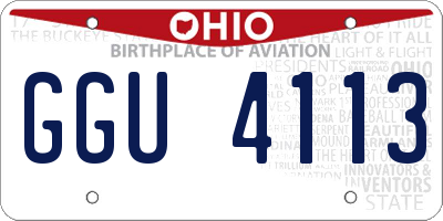 OH license plate GGU4113