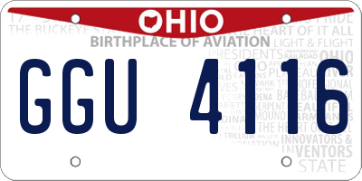 OH license plate GGU4116