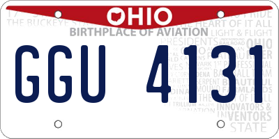 OH license plate GGU4131