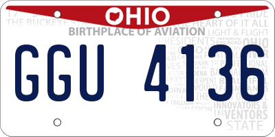 OH license plate GGU4136