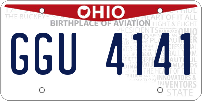 OH license plate GGU4141