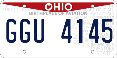 OH license plate GGU4145